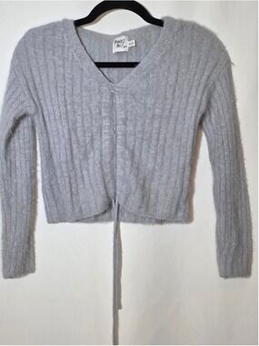 Princess Polly Gray V-Neck Sweater XS